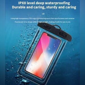 Waterproof Phone Pouch with Black Trim